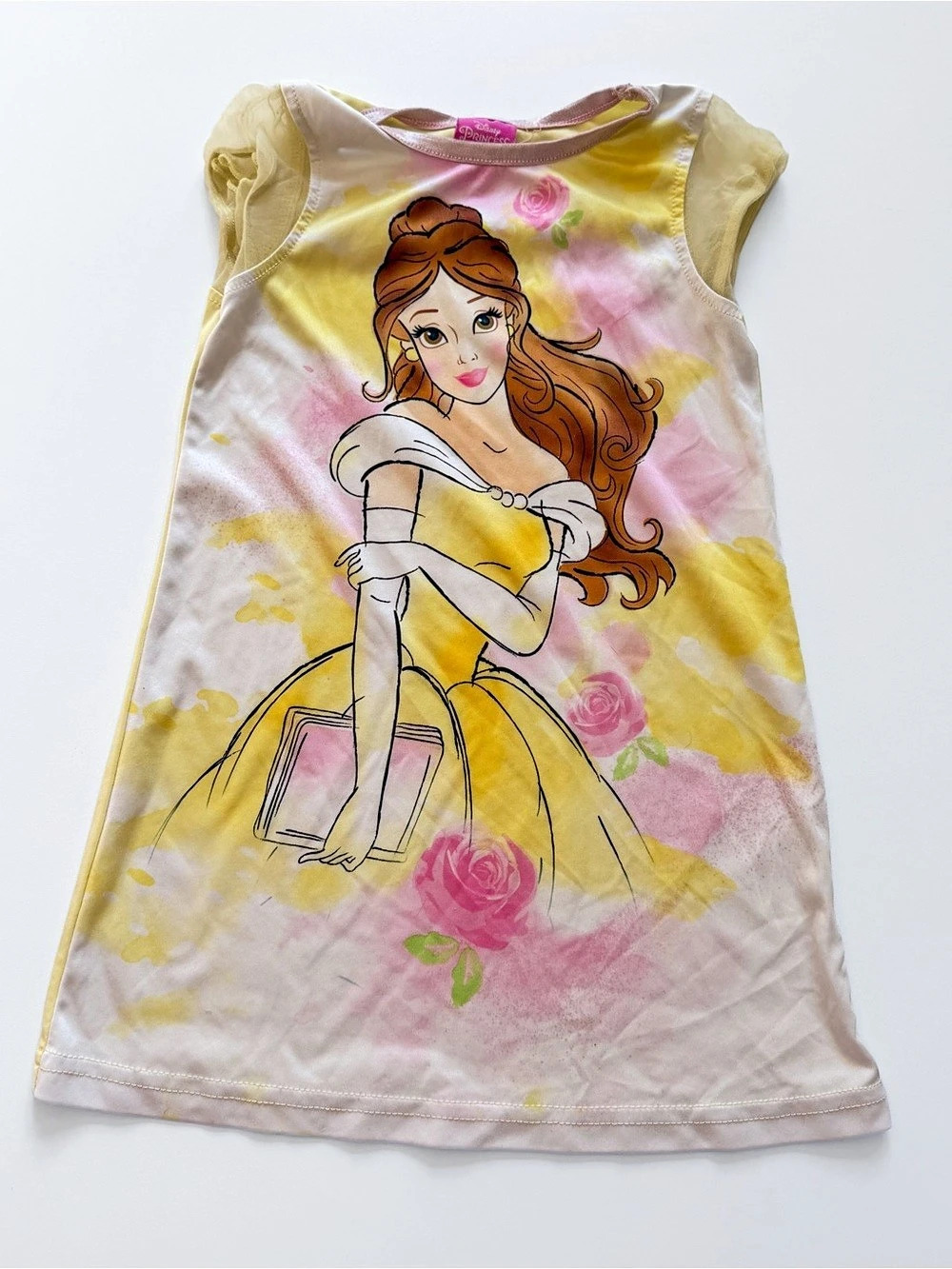 Disney Princess Belle Pink & Yellow Night Dress